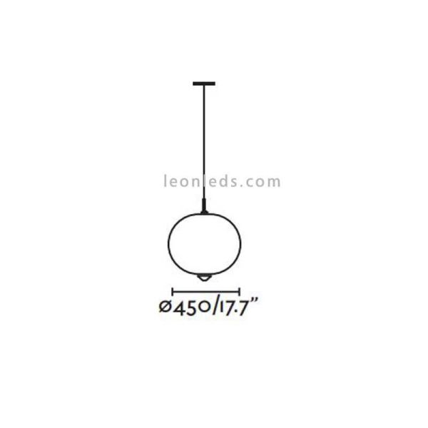 Lámpara colgante exterior Saigon dimensiones R17 blanco mate Faro Barcelona | LeonLeds Iluminación