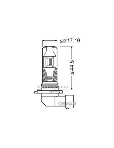 Dimensions ampoules LED H10 12V LedDriving FL Génération 2 9745CW Pack 2Unds. Osram | leonleds