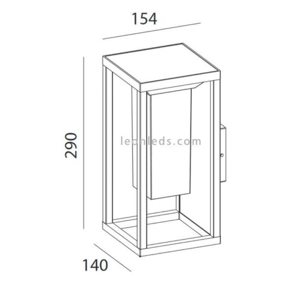 Aplique solar LED con sensor Meribel | LeónLeds Iluminación | Iluminación solar con sensor para exterior medidas