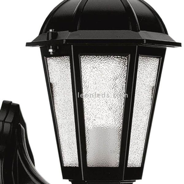 Aplique Bambo de pared exterior farola | LeónLeds Iluminación | aplique farola negra con para bombilla E27