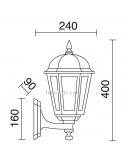 Lampadaire extérieur Bambo | Éclairage LeónLeds | applique lampadaire noir avec ampoule E27 mesure taille M