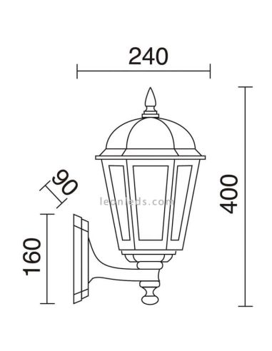 Lampadaire extérieur Bambo | Éclairage LeónLeds | applique lampadaire noir avec ampoule E27 mesure taille M