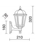 Lampadaire extérieur Bambo | Éclairage LeónLeds | applique lampadaire noir avec ampoule E27 mesure taille S