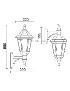 Candeeiro de parede Classic Clic-clac Poste Up-down branco | LéonLeds Iluminação | lâmpada de rua branca vintage 2