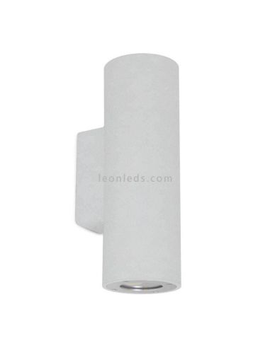 Aplique Stone round de pared exterior blanco | LeónLeds Iluminación | cilíndrico