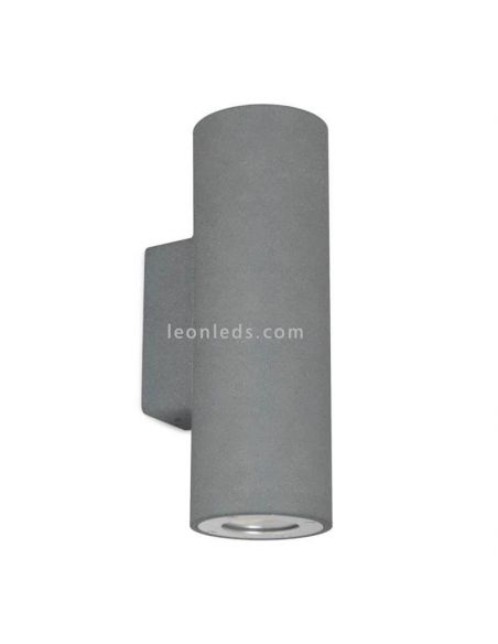 Parede exterior redonda de pedra cinza escuro claro | LeónIluminação Leds | cilíndrico