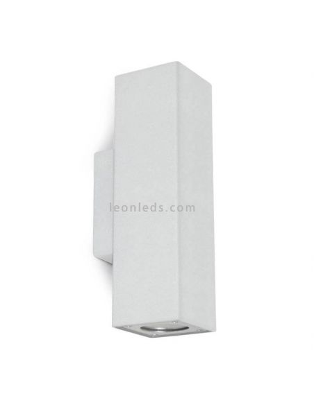 Applique murale d'extérieur rectangulaire Stone square | Éclairage LeónLeds | Applique murale en béton blanc