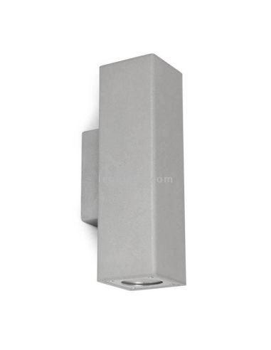 Aplique Stone square de pared exterior rectangular | LeónLeds Iluminación | Aplique hormigón gris claro