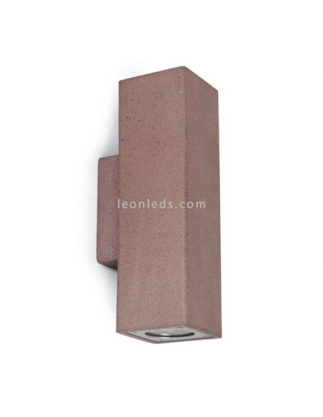Applique murale d'extérieur rectangulaire Stone square | Éclairage LeónLeds | Appliquer le béton d'oxyde marron
