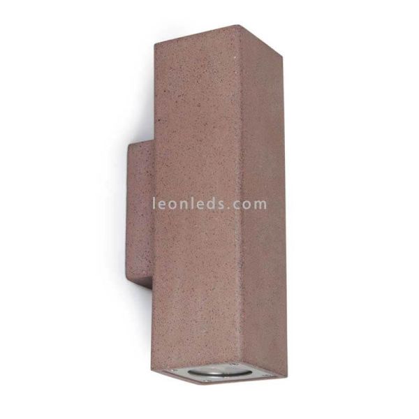Aplique Stone square de pared exterior rectangular | LeónLeds Iluminación | Aplique hormigón oxido granate