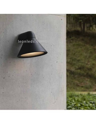 Aplique Pals de exterior forma campana | LeónLeds Iluminación | color negro aluminio farola