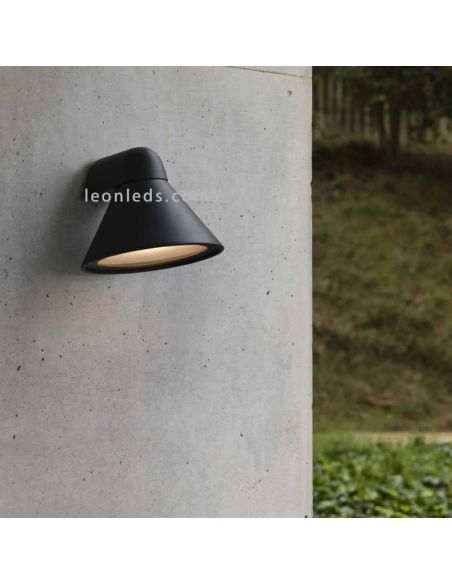 Aplique Pals de exterior forma campana | LeónLeds Iluminación | color negro aluminio farola