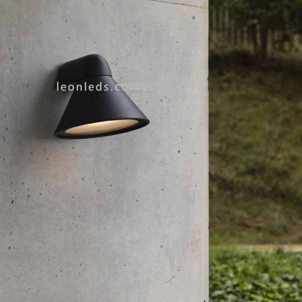 Aplique Pals de exterior forma campana | LeónLeds Iluminación | color negro aluminio farola