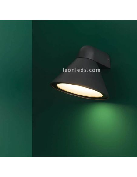 Luz de parede ao ar livre em forma de sino Pals | LeónIluminação Leds | projetor de alumínio de cor preta