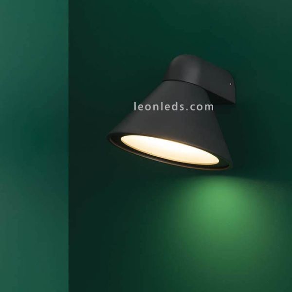 Aplique Pals de exterior forma campana | LeónLeds Iluminación | color negro aluminio foco