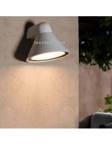 Aplique Pals de exterior forma campana | LeónLeds Iluminación | color blanco aluminio farola