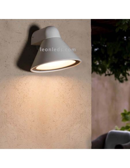 Luz de parede ao ar livre em forma de sino Pals | LeónIluminação Leds | poste de luz de alumínio de cor branca