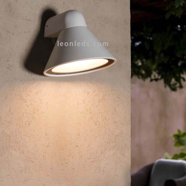 Applique murale d'extérieur en forme de cloche Pals | Éclairage LeónLeds | lampadaire en aluminium de couleur blanche