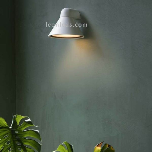 Aplique Pals de exterior forma campana | LeónLeds Iluminación | color blanco aluminio foco