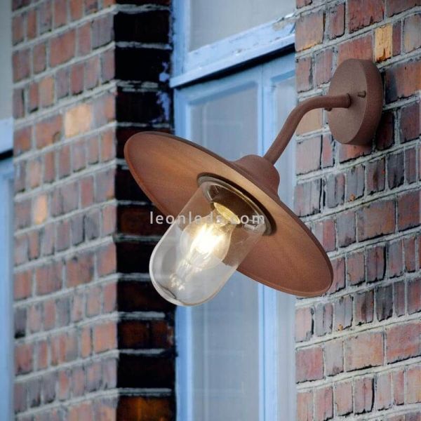 Applique murale d'extérieur vintage Brenta brun ambiant Trio Lighting | Éclairage LeonLeds