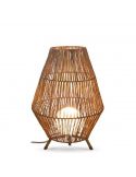 Lámpara de pie de exterior yute SISINE 70 con bateria | LeónLeds Iluminación | lámpara madera
