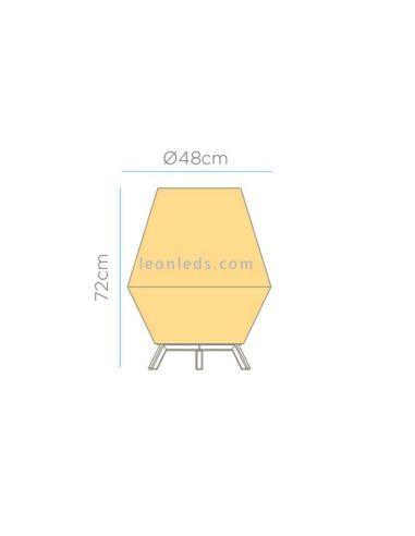 Lámpara de pie yute para exterior techado SISINE 70 con cable | LeónLeds Iluminación | luminaria madera medidas