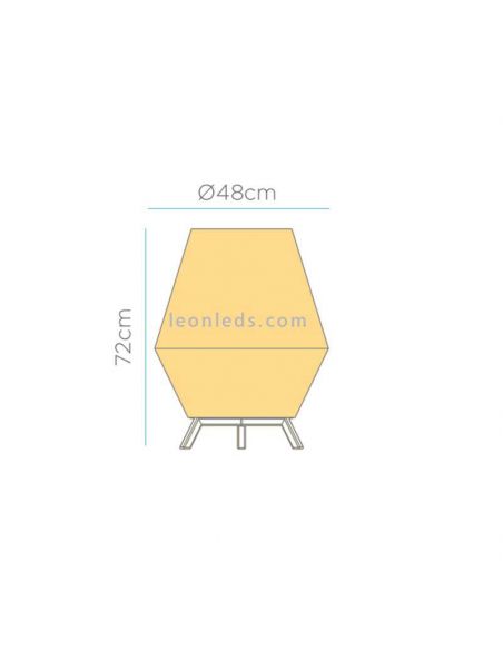 Lámpara de pie yute para exterior techado SISINE 70 con cable | LeónLeds Iluminación | luminaria madera medidas