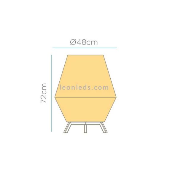 Lámpara de pie yute para exterior techado SISINE 70 con cable | LeónLeds Iluminación | luminaria madera medidas