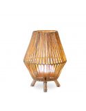 Lámpara de pie yute portatil SISINE 30 cm con bateria | LeónLeds Iluminación | lámpara madera