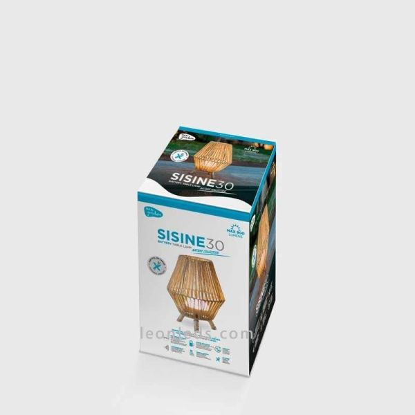 Lampadaire portable en jute SISINE 30 cm avec batterie | Éclairage LeónLeds | lampe de table vintage