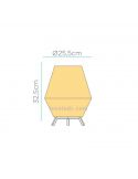 Lámpara de pie yute portatil SISINE 30 cm con bateria | LeónLeds Iluminación | lámpara madera medidas