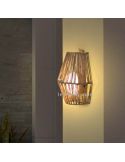 Aplique de yute para exterior SISINE 25 con bateria | LeónLeds Iluminación | lámpara pared madera marrón