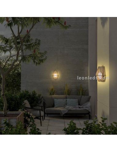 Arandela de juta para exterior SISINE 25 com bateria | LeónIluminação Leds | luminária de chão vintage