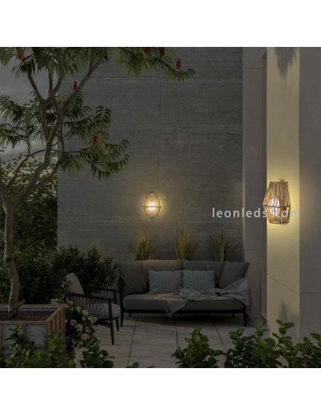 Arandela de juta para exterior SISINE 25 com bateria | LeónIluminação Leds | luminária de chão vintage