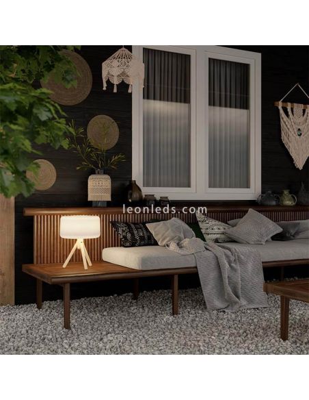 Lámpara de sobremesa exterior LED cable Chloe foto ambiente New Garden | LeonLeds Iluminación