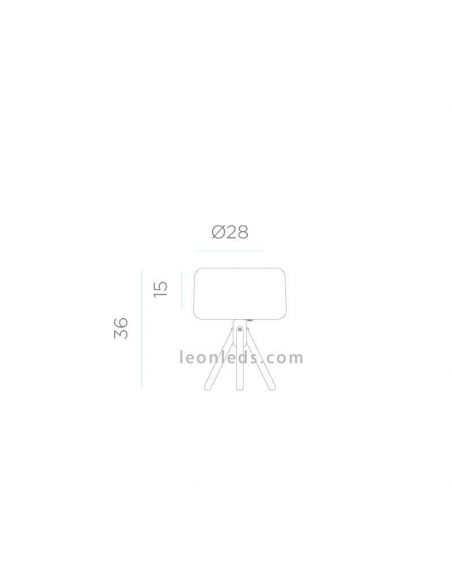 Lampe de table d'extérieur LED câble Chloé dimensions New Garden | Éclairage LeonLeds