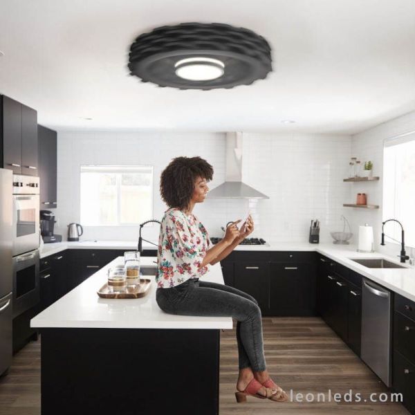 Environnement Ventilateur de Plafond Rubik Wifi LED Moteur CC Sans Lame Couleur Graphite Sulion | leonleds