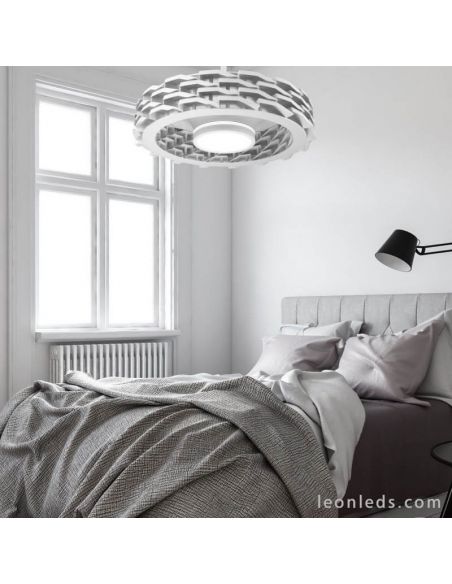 Ambiente de Ventilador de Techo Rubik Wifi LED Blanco Sin Aspas Motor DC Sulion | LeonLeds