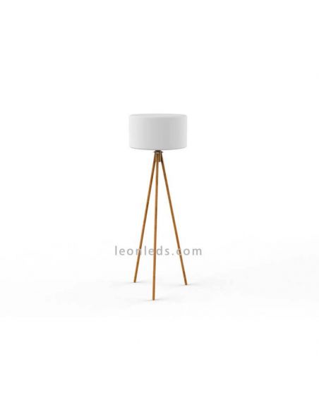 Lámpara trípode madera cable exterior Chloe New Garden | LeonLeds Iluminación