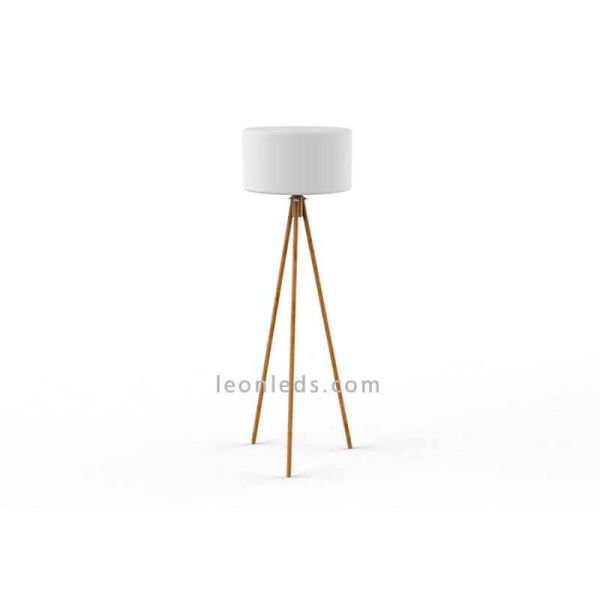 Lámpara trípode madera cable exterior Chloe New Garden | LeonLeds Iluminación