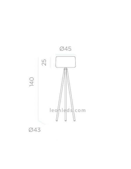 Lámpara de pie solar y batería recargable exterior LED dimensiones Chloe New Garden | LeonLeds Iluminación