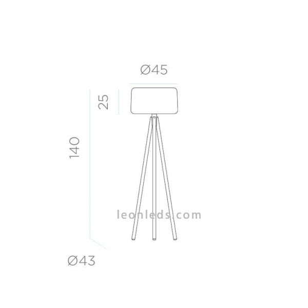 Candeeiro de chão solar e bateria recarregável exterior Dimensões LED Chloe New Garden | Leon Iluminação LED