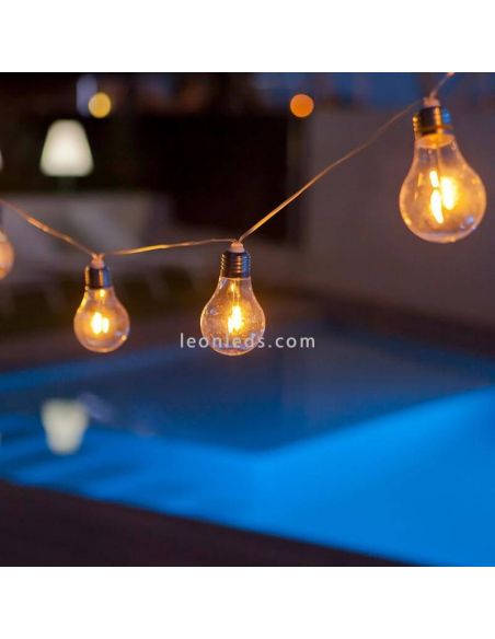 Pack 3 Guirnaldas exteriores Stella led incluido New Garden | LeonLeds Iluminación