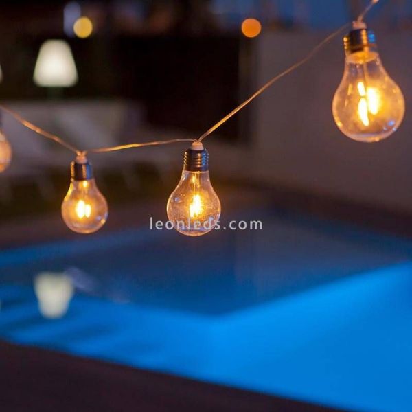 Pack 3 Guirnaldas exteriores Stella led incluido New Garden | LeonLeds Iluminación