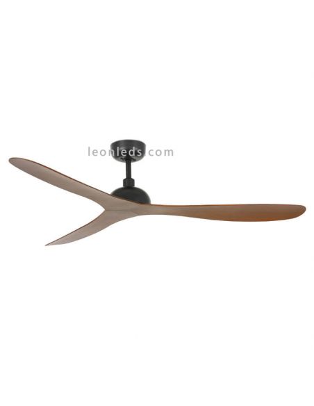 Ventilador de Techo de diseño atemporal Gotland Negro y Madera 33447 Faro Barcelona | LeonLeds Iluminación