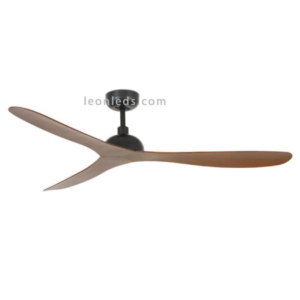 Ventilador de Techo de diseño atemporal Gotland Negro y Madera 33447 Faro Barcelona | LeonLeds Iluminación