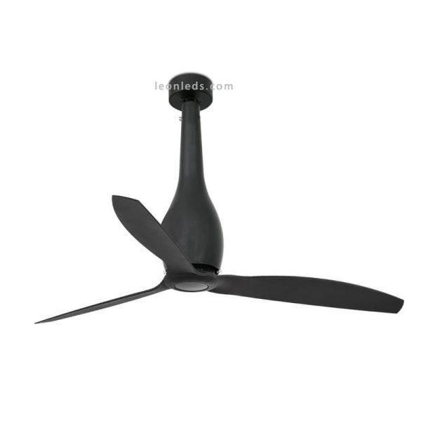 Ventilador de Techo Industrial Negro Mate Eterfan con motor DC Faro Barcelona | LeonLeds