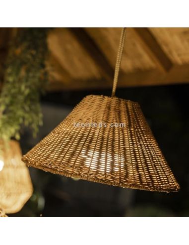 Lámpara colgante Calobra natural recargable New Garden | LeonLeds Iluminación