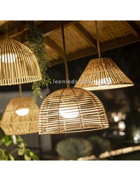Candeeiro de suspensão Calobra natural coleção outdoor New Garden | Leon Iluminação LED