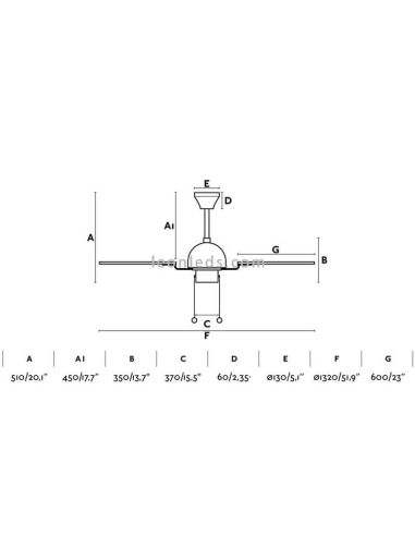 Ventilateur de plafond doré Cuba
